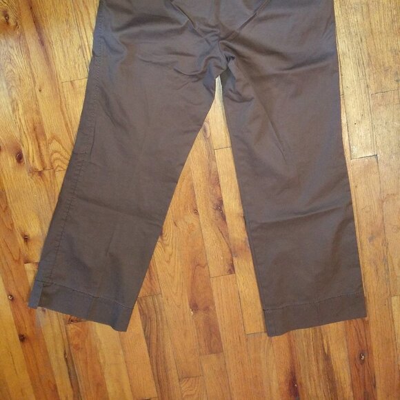 Trina Turk Pants straight leg Cropped Brown stretch 32x27.5 excellent condition - Picture 7 of 9